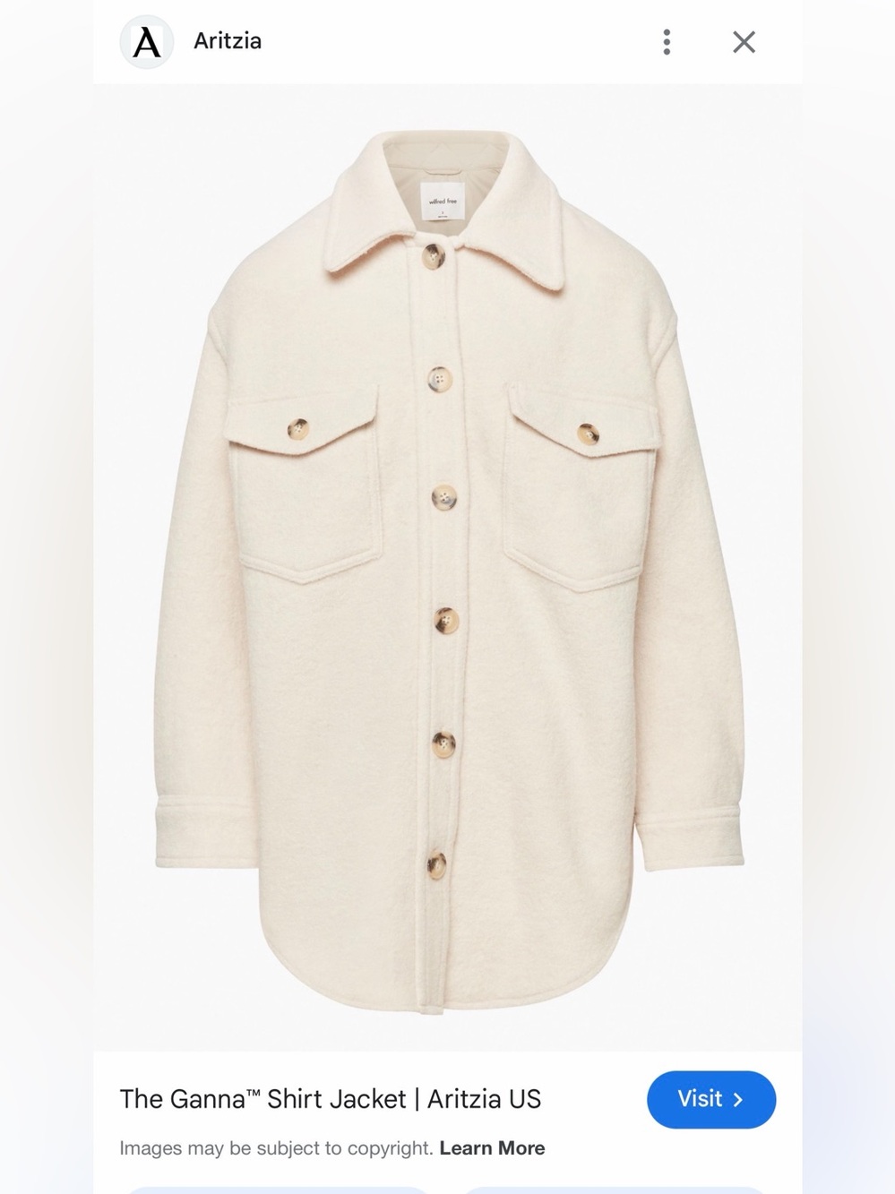 Aritzia Wilfred Ganna Shirt Jacket - heather bone